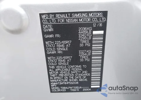 2017 Nissan Rogue S from USA, damaged, VIN KNMAT2MT6HP532108